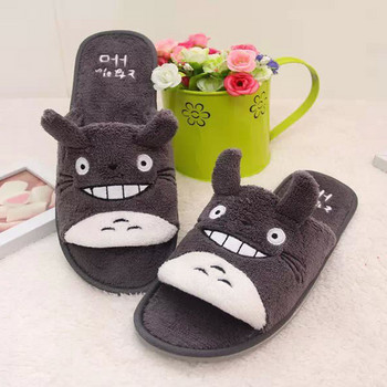 Жена ManTotoro Cartoon Плюшени зимни чехли Двойка Детски прекрасен дом Чинчили Неплъзгащи се Топли чехли за спалня Totoro