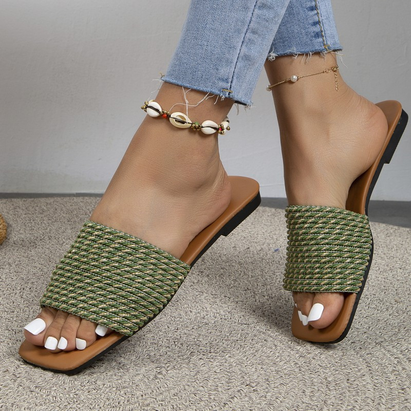 Ravne cipele Ležerne ženske papuče Ljetne japanke Cipele Sandale 2023 Nova moda Slingbacks Boemske cipele Kućna haljina Mujer Tobogan