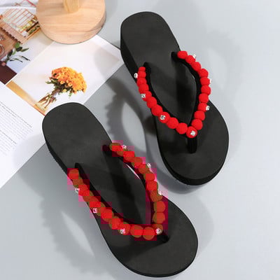 Ženske ljetne japanke sa kamenčićima EVA neklizajuće cipele za kućnu kupaonicu Otvoreni prsti Cipele za plažu Prozračne mekane papuče Sandale