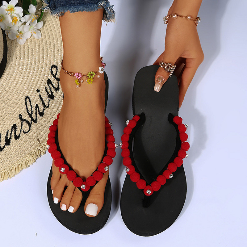 Ženske ljetne japanke sa kamenčićima EVA neklizajuće cipele za kućnu kupaonicu Otvoreni prsti Cipele za plažu Prozračne mekane papuče Sandale