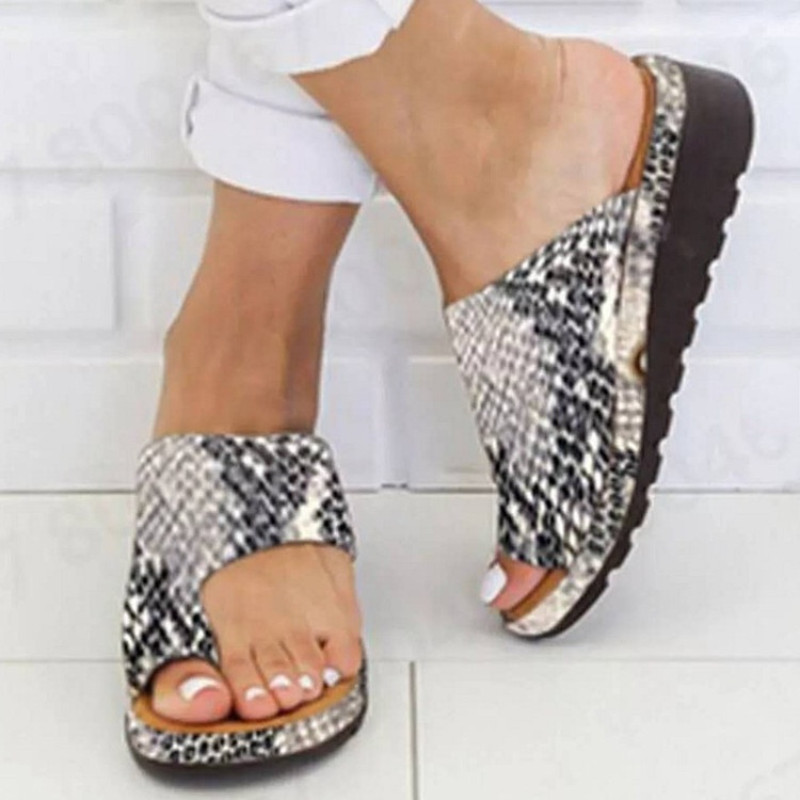 2023 Ženske sandale od pu kože Potplat Ortopedski korektor čukljeva Udobna platforma Ravne veličine 34-43 Sandalias Plataforma Mujer