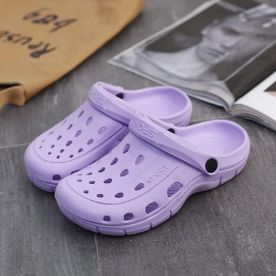 Ljetne ženske papuče Klompe Šuplje uniseks cipele za plažu za par Loše papuče Ležerna vrtna obuća Neklizajuće kupaonske sandale Mule