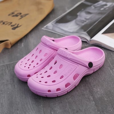 Ljetne ženske papuče Klompe Šuplje uniseks cipele za plažu za par Loše papuče Ležerna vrtna obuća Neklizajuće kupaonske sandale Mule