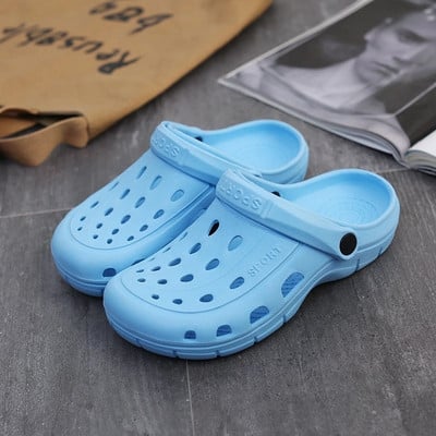 Ljetne ženske papuče Klompe Šuplje uniseks cipele za plažu za par Loše papuče Ležerna vrtna obuća Neklizajuće kupaonske sandale Mule