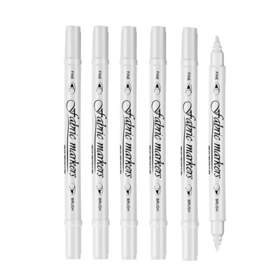 Set bijelih flomastera za tkanine, trajne umjetničke olovke za tkanine s dva vrha za majice, tenisice, platnene torbe, slikanje za djecu i odrasle