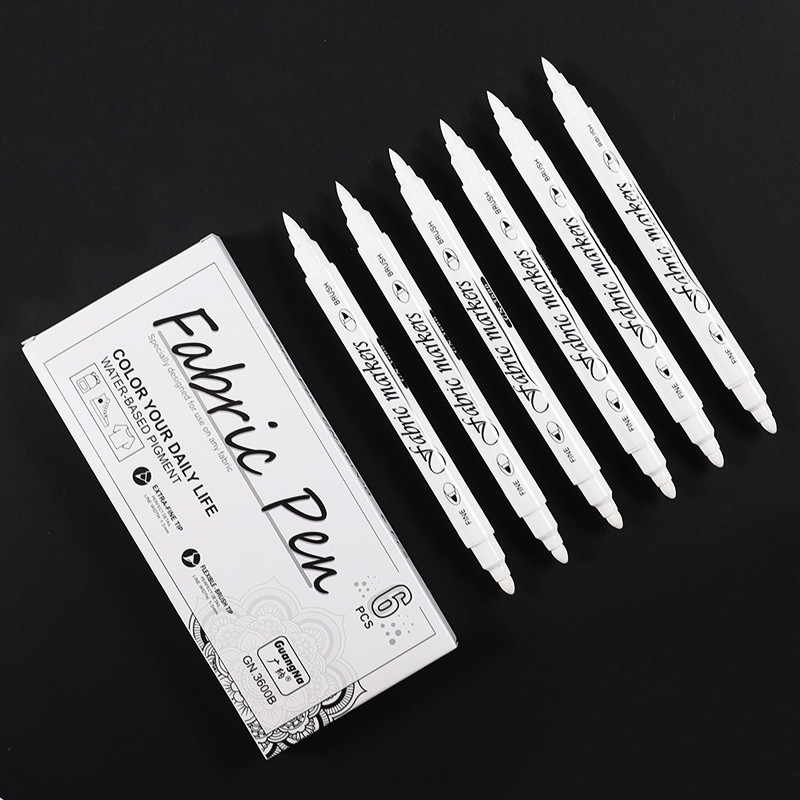 Set bijelih flomastera za tkanine, trajne umjetničke olovke za tkanine s dva vrha za majice, tenisice, platnene torbe, slikanje za djecu i odrasle