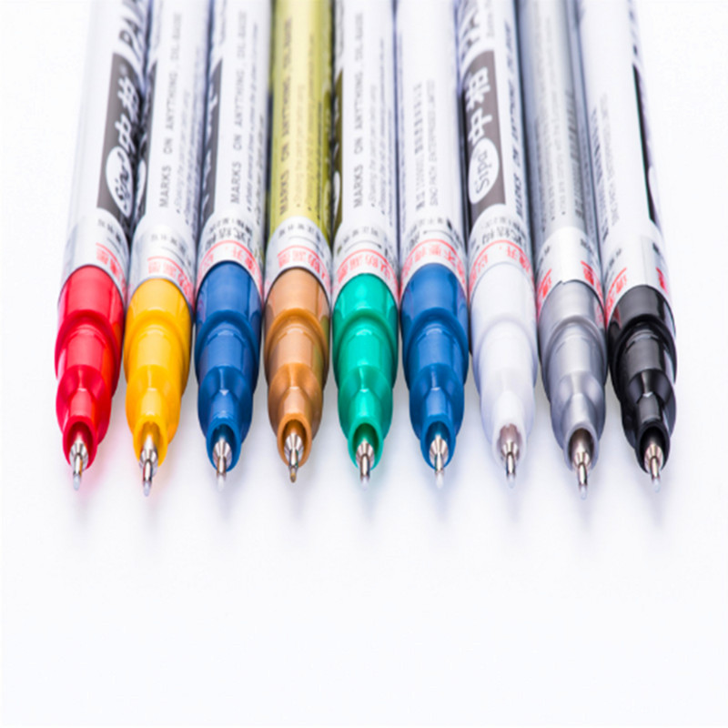 1 gab Marķieris Pildspalva Metāla ūdensnecaurlaidīgs Marķieris DIY Art universāls 0,7 mm īpaši smalks punkts pastāvīgās krāsas studentiem piederumi