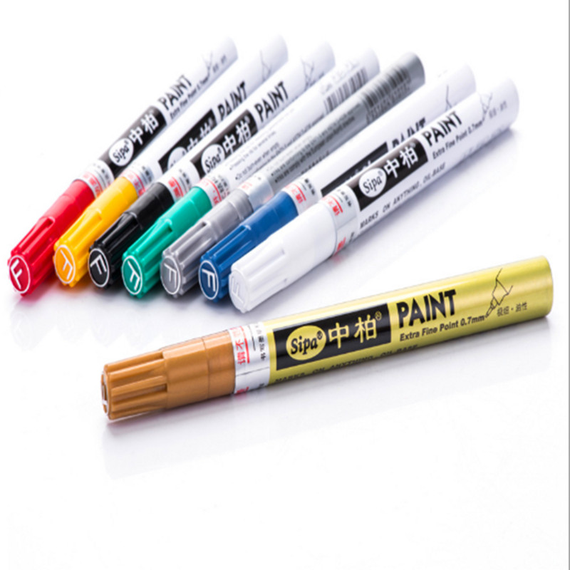 1 gab Marķieris Pildspalva Metāla ūdensnecaurlaidīgs Marķieris DIY Art universāls 0,7 mm īpaši smalks punkts pastāvīgās krāsas studentiem piederumi