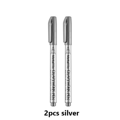 2 kom/lot DIY metalne vodootporne trajne flomastere, zlatne i srebrne za crtanje, pribor za učenike, flomasteri za rukotvorine