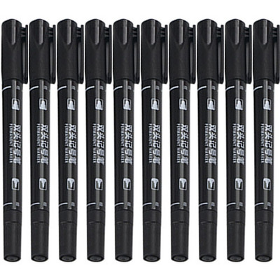 10 kom/set trajne vodootporne flomastere s dvostrukom glavom fine/srednje oštrice 0,5 mm-1 mm crna plava crvena tinta markeri za slikanje
