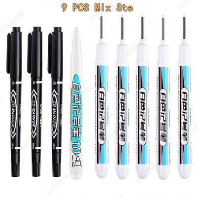 8/9 τεμ./Σετ 20mm Βαθιά τρύπα Long Head Markers Στυλό Μεταλλικό Διάτρητο Στυλό Αδιάβροχο Μπάνιο Ξυλουργική Διακόσμηση πολλαπλών χρήσεων