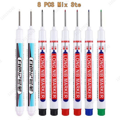 8/9 τεμ./Σετ 20mm Βαθιά τρύπα Long Head Markers Στυλό Μεταλλικό Διάτρητο Στυλό Αδιάβροχο Μπάνιο Ξυλουργική Διακόσμηση πολλαπλών χρήσεων