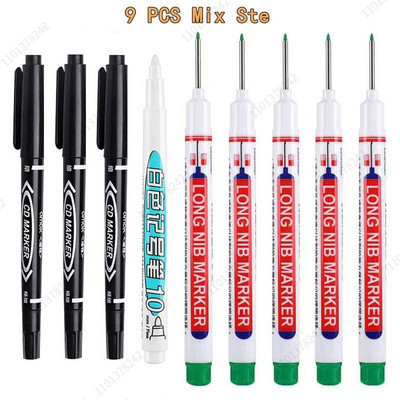 8/9 τεμ./Σετ 20mm Βαθιά τρύπα Long Head Markers Στυλό Μεταλλικό Διάτρητο Στυλό Αδιάβροχο Μπάνιο Ξυλουργική Διακόσμηση πολλαπλών χρήσεων