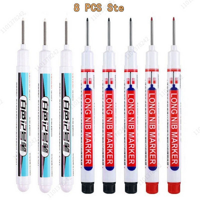 8/9 τεμ./Σετ 20mm Βαθιά τρύπα Long Head Markers Στυλό Μεταλλικό Διάτρητο Στυλό Αδιάβροχο Μπάνιο Ξυλουργική Διακόσμηση πολλαπλών χρήσεων