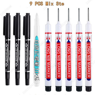 8/9 τεμ./Σετ 20mm Βαθιά τρύπα Long Head Markers Στυλό Μεταλλικό Διάτρητο Στυλό Αδιάβροχο Μπάνιο Ξυλουργική Διακόσμηση πολλαπλών χρήσεων