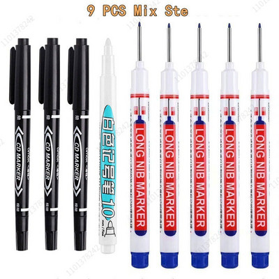 8/9 τεμ./Σετ 20mm Βαθιά τρύπα Long Head Markers Στυλό Μεταλλικό Διάτρητο Στυλό Αδιάβροχο Μπάνιο Ξυλουργική Διακόσμηση πολλαπλών χρήσεων