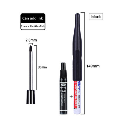 Vodootporni markeri s dugom glavom i rupom od 30 mm, komplet ispunivih tinti, za kupaonsku drvenu dekoraciju Višenamjenska oznaka