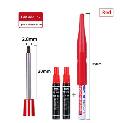 Vodootporni markeri s dugom glavom i rupom od 30 mm, komplet ispunivih tinti, za kupaonsku drvenu dekoraciju Višenamjenska oznaka