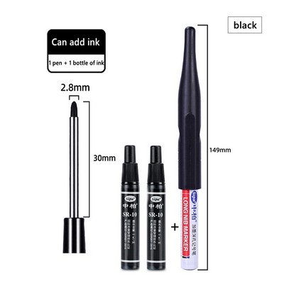 Vodootporni markeri s dugom glavom i rupom od 30 mm, komplet ispunivih tinti, za kupaonsku drvenu dekoraciju Višenamjenska oznaka