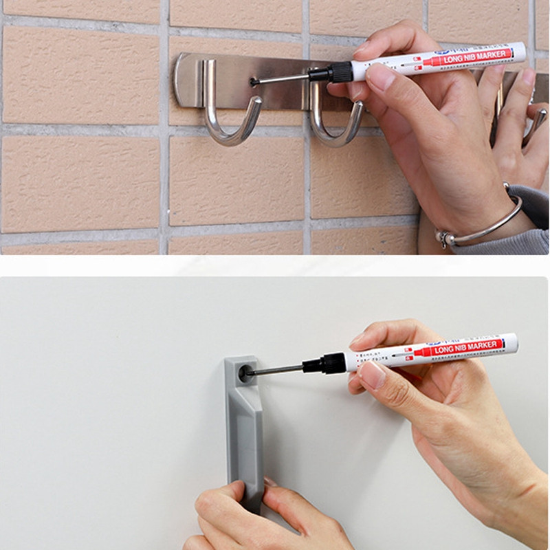 Vodootporni markeri s dugom glavom i rupom od 30 mm, komplet ispunivih tinti, za kupaonsku drvenu dekoraciju Višenamjenska oznaka