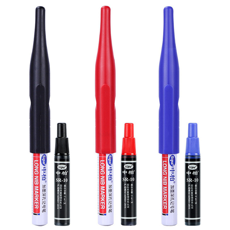 Vodootporni markeri s dugom glavom i rupom od 30 mm, komplet ispunivih tinti, za kupaonsku drvenu dekoraciju Višenamjenska oznaka