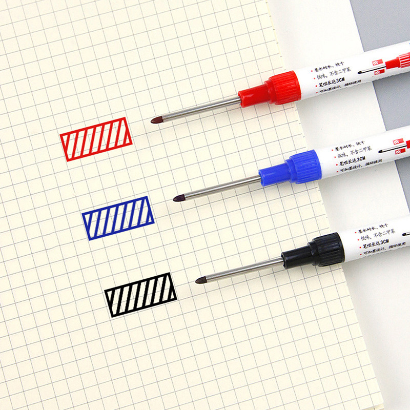 1 vnt. Didelės talpos ilgos galvutės žymekliai rašiklis Vonios kambarys Medienos apdirbimo apdaila Daugiafunkcis gilių skylių žymeklis rašiklis juodas rašalas