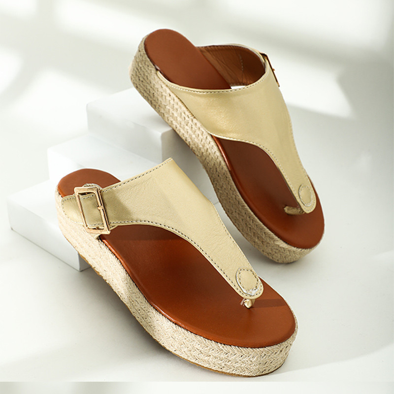 MCCKLE Ženske sandale Gladijator Platforma Ravne papuče za žene Cork Trend Ženske japanke za van Ženske ljetne cipele