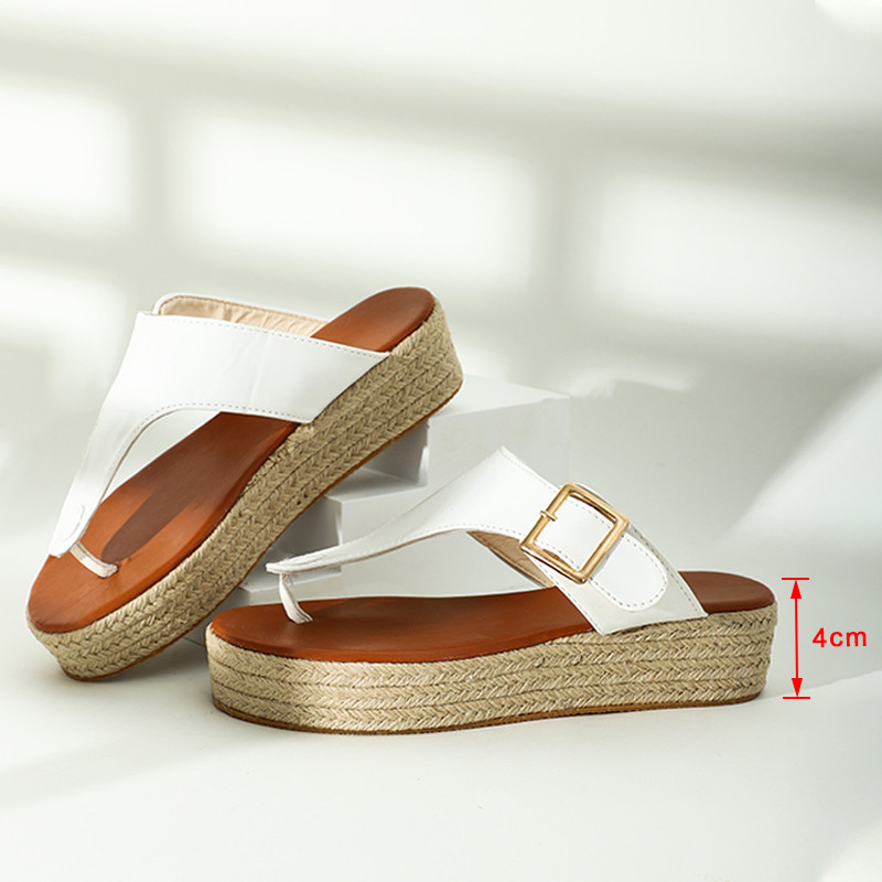 MCCKLE Ženske sandale Gladijator Platforma Ravne papuče za žene Cork Trend Ženske japanke za van Ženske ljetne cipele