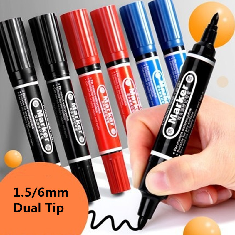 2/6 mm dvojitý nip permanentný mastný štetec, vodotesný marker, sklenená tkanina, pneumatiky, CD Marker, pero na kreslenie, štetec na písanie, písacie potreby