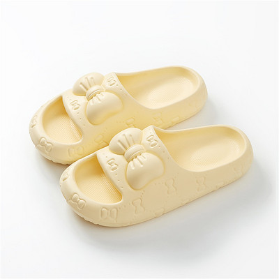 Nove ženske kućne papuče Jednobojne mašne s printom Meke neklizajuće sandale za unutarnju kupaonicu Tobogani za par modnih ženskih cipela za slobodno vrijeme