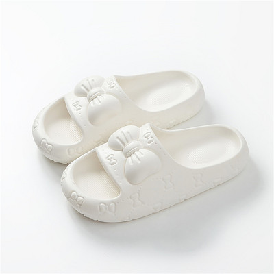 Nove ženske kućne papuče Jednobojne mašne s printom Meke neklizajuće sandale za unutarnju kupaonicu Tobogani za par modnih ženskih cipela za slobodno vrijeme