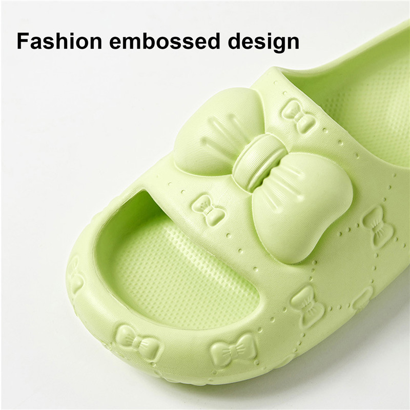 Nove ženske kućne papuče Jednobojne mašne s printom Meke neklizajuće sandale za unutarnju kupaonicu Tobogani za par modnih ženskih cipela za slobodno vrijeme