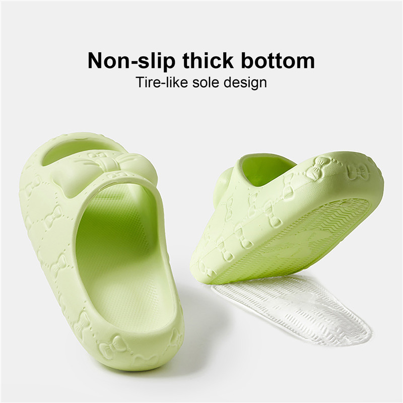 Nove ženske kućne papuče Jednobojne mašne s printom Meke neklizajuće sandale za unutarnju kupaonicu Tobogani za par modnih ženskih cipela za slobodno vrijeme