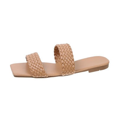 Ženske japanke Ljetne papuče velike veličine Ženske četvrtaste prste Ležerne ravne cipele za plažu Ženske natikače Ytmtloy Indoor Sapatos