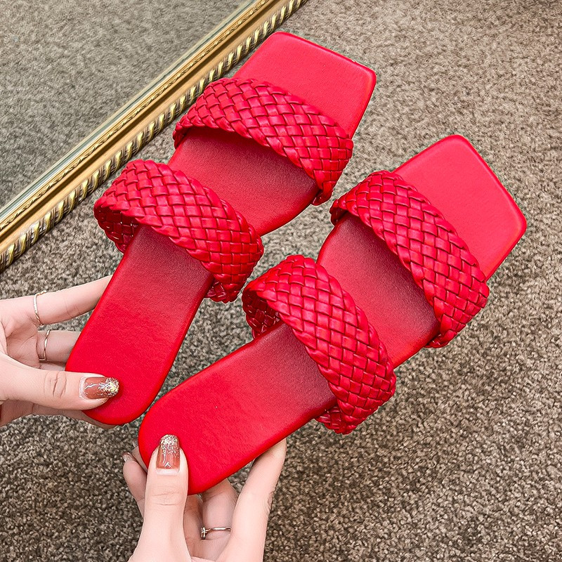 Ženske japanke Ljetne papuče velike veličine Ženske četvrtaste prste Ležerne ravne cipele za plažu Ženske natikače Ytmtloy Indoor Sapatos