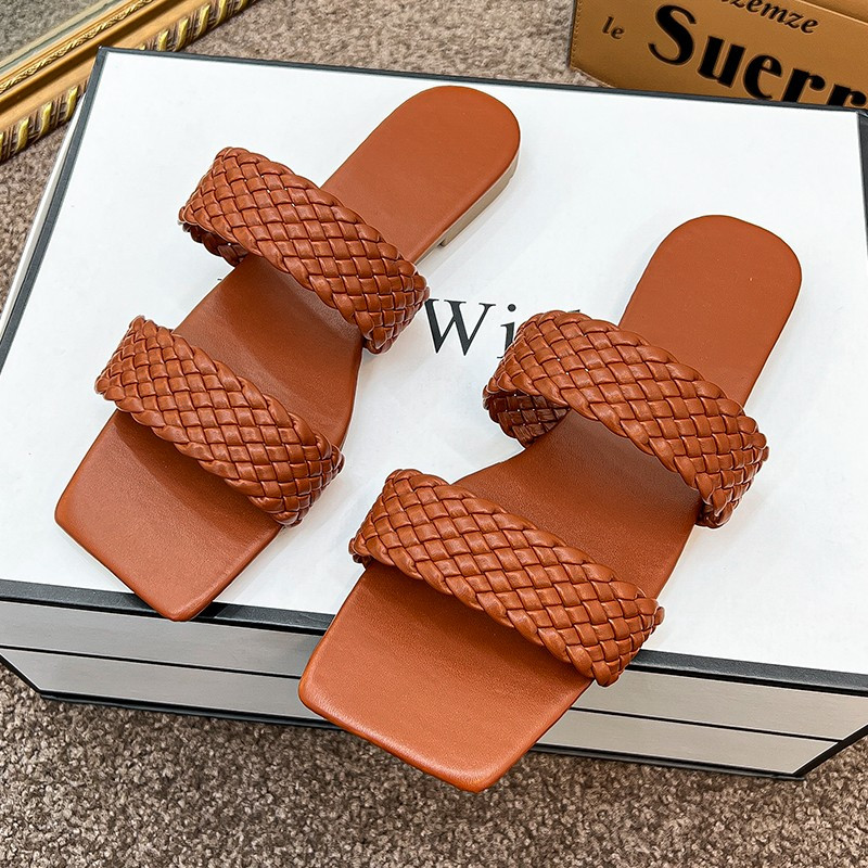 Ženske japanke Ljetne papuče velike veličine Ženske četvrtaste prste Ležerne ravne cipele za plažu Ženske natikače Ytmtloy Indoor Sapatos