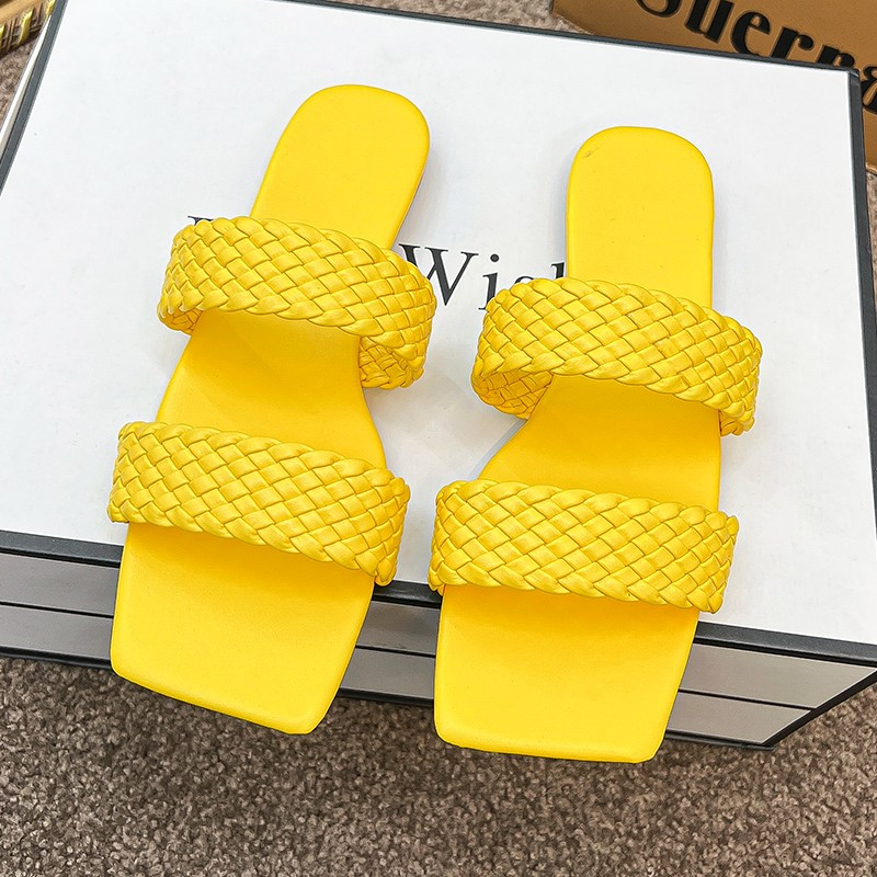 Ženske japanke Ljetne papuče velike veličine Ženske četvrtaste prste Ležerne ravne cipele za plažu Ženske natikače Ytmtloy Indoor Sapatos