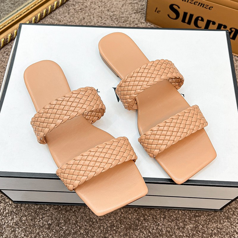 Ženske japanke Ljetne papuče velike veličine Ženske četvrtaste prste Ležerne ravne cipele za plažu Ženske natikače Ytmtloy Indoor Sapatos