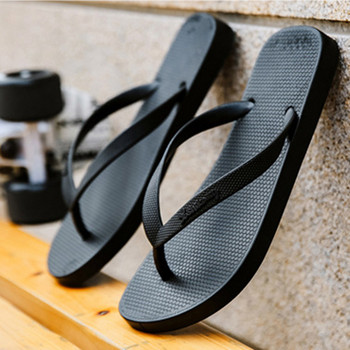 Дамски сандали с щипка за пръсти Едноцветни PVC водоустойчиви летни плажни обувки Flip Flips Вътрешна баня Плоски неплъзгащи се дамски чехли