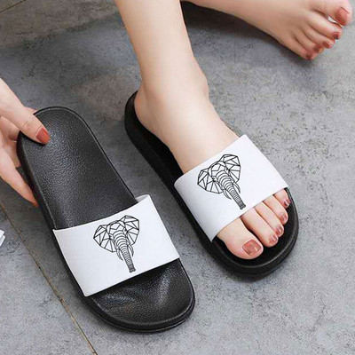 Ženske cipele s otisnutim geometrijskim apstraktnim figurama Ljetne papuče za ležernu upotrebu Ženske papuče Cipele za plažu 90-ih Djevojke Harajuku Mujer