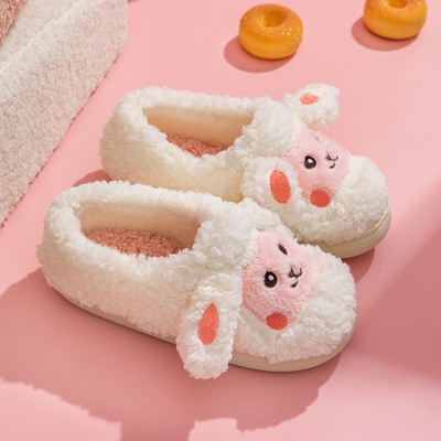 Vtipné topánky, roztomilé zvieracie papuče pre ženy, kawaii nadýchané zimné teplé papuče pre dievčatá, kreslené ovečky, chlpaté šľapky