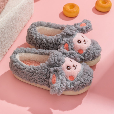 Vtipné topánky, roztomilé zvieracie papuče pre ženy, kawaii nadýchané zimné teplé papuče pre dievčatá, kreslené ovečky, chlpaté šľapky