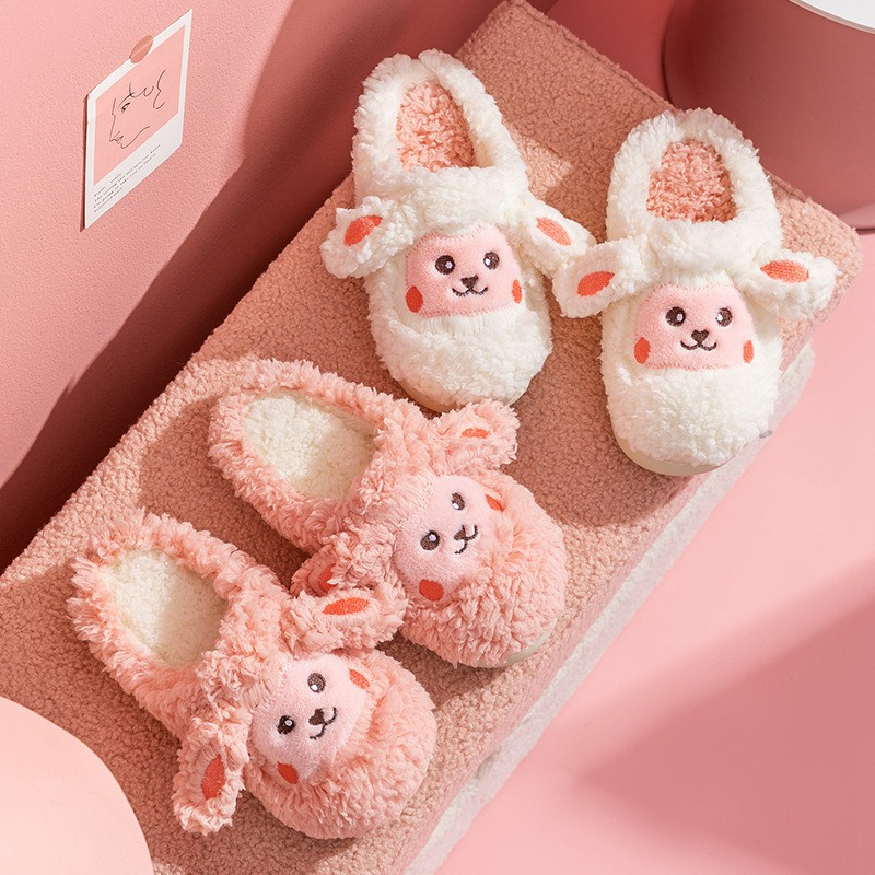 Vtipné topánky, roztomilé zvieracie papuče pre ženy, kawaii nadýchané zimné teplé papuče pre dievčatá, kreslené ovečky, chlpaté šľapky