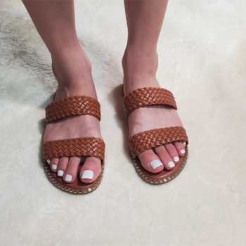 Дамски чехли Сандали с леопардови обувки 2023 Ново лято Рим Плажни обувки Ежедневни дамски обувки Класически джапанки с гръб