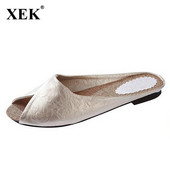 Ljetne ženske papuče 2017. Novo van terena Retro stil Sandale Peep Toe Ženske cipele Natikače s mekim printom Ženske tobogane XC31