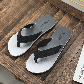 Летни мъжки джапанки Неплъзгащи се плажни сандали Мъжки градиентни чехли Модни плажни обувки на открито Мъжки чехли Вътрешни пързалки за баня
