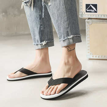 Летни мъжки джапанки Неплъзгащи се плажни сандали Мъжки градиентни чехли Модни плажни обувки на открито Мъжки чехли Вътрешни пързалки за баня