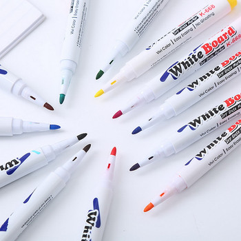 Knysna 12 цвята маркер за бяла дъска Изтриваеми цветни маркери Химикалки с течен тебешир Училищен офис Писане Рисуване Стационарни