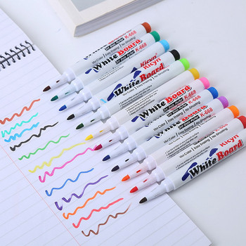 Knysna 12 цвята маркер за бяла дъска Изтриваеми цветни маркери Химикалки с течен тебешир Училищен офис Писане Рисуване Стационарни