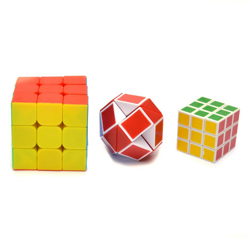 Комплект кубчета Ahelos, Тип Рубик, 3 броя, Многоцветни